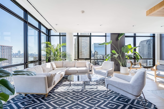 10 Provost St Unit 416, Jersey City, NJ 07302 - living area with expansive windows and a city view