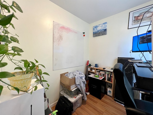 office area featuring wood-type flooring