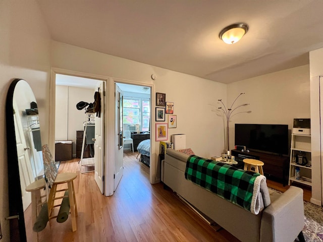 bedroom featuring hardwood / wood-style flooring