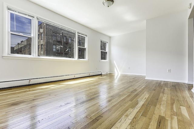 226 57th St, West New York, NJ 07093 - empty room featuring hardwood / wood-style flooring and a baseboard radiator