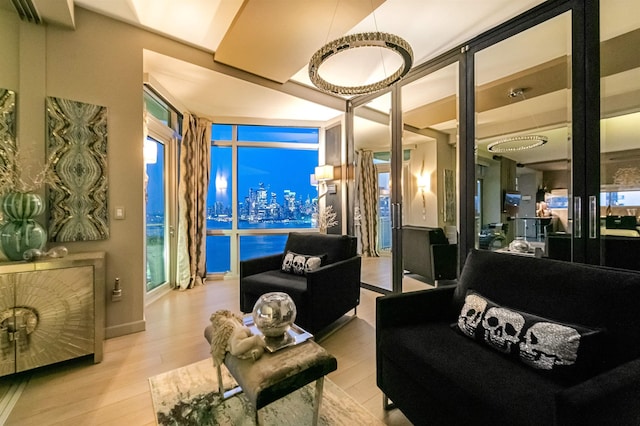 225 River St Unit 1901, Hoboken, NJ 07030 - living area featuring wood finished floors