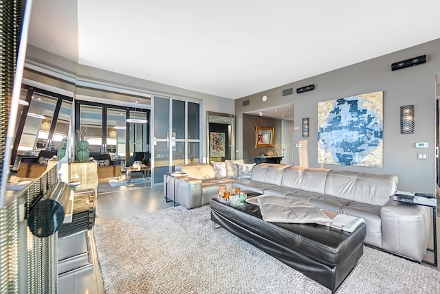 225 River St Unit 1901, Hoboken, NJ 07030 - living area with wood finished floors