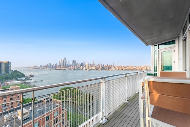 225 River St Unit 1901, Hoboken, NJ 07030 - balcony featuring a view of skyline and a water view