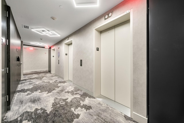 225 River St Unit 1901, Hoboken, NJ 07030 - corridor with elevator and light carpet