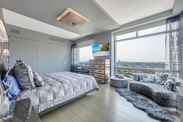 225 River St Unit 1901, Hoboken, NJ 07030 - bedroom with wood finished floors and a closet