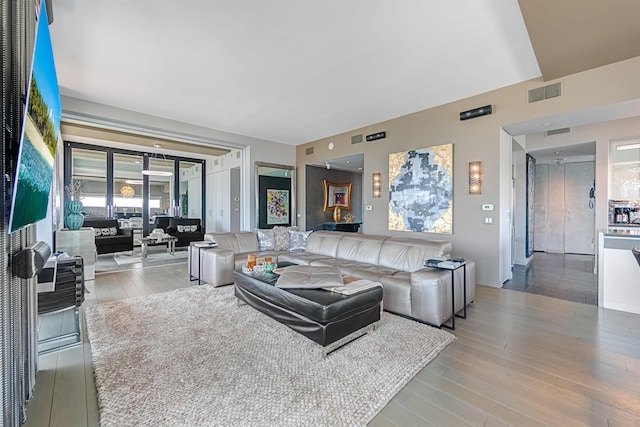 225 River St Unit 1901, Hoboken, NJ 07030 - living area featuring wood finished floors