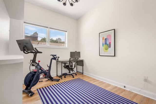 9 Coles St Unit 7, Jersey City, NJ 07302 - workout area with wood finished floors and baseboards