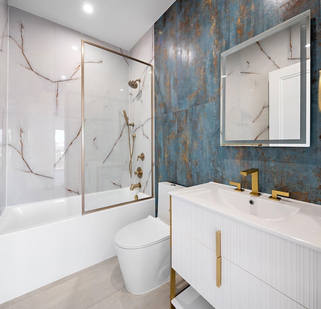 322 3rd St Unit D, Jersey City, NJ 07302 - full bath featuring bathing tub / shower combination, vanity, and recessed lighting