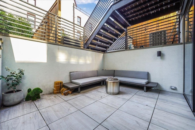 277 2nd St Unit 1, Jersey City, NJ 07302 - view of patio with an outdoor hangout area and a balcony