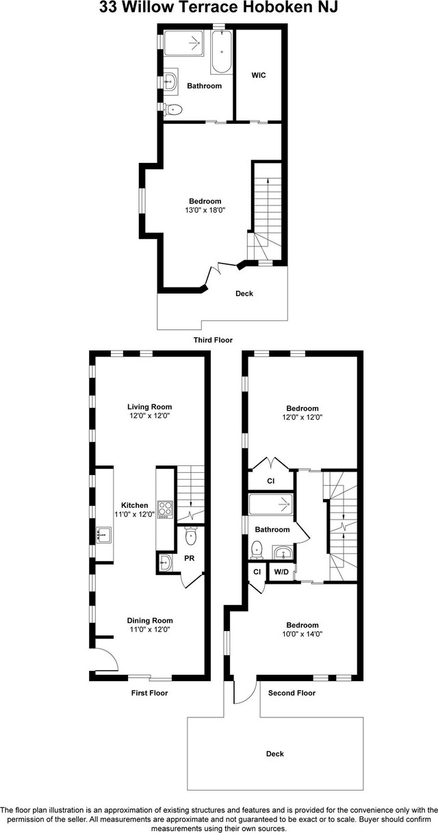 33 Willow Ter, Hoboken, NJ 07030 - view of floor plan / room layout