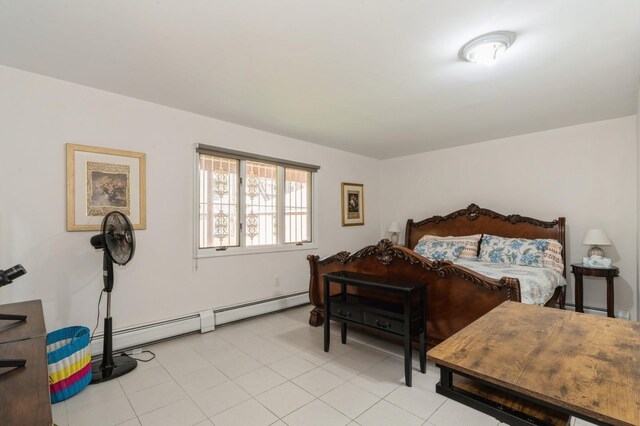 bedroom with baseboard heating