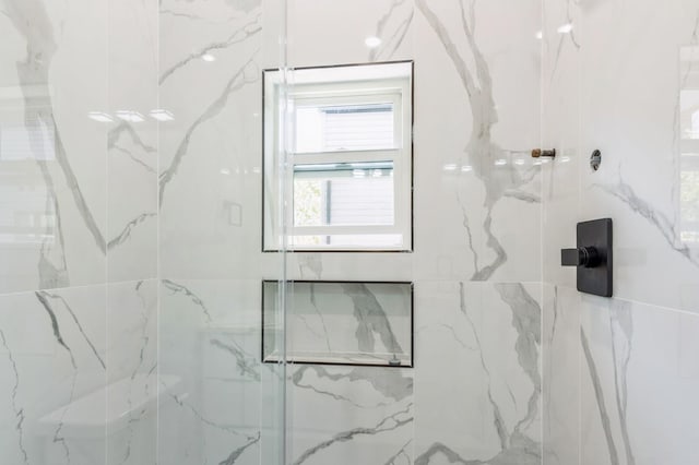 97 Irving St Unit 1, Jersey City, NJ 07307 - full bath featuring a marble finish shower