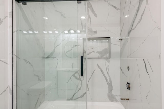 97 Irving St Unit 1, Jersey City, NJ 07307 - bathroom with a marble finish shower