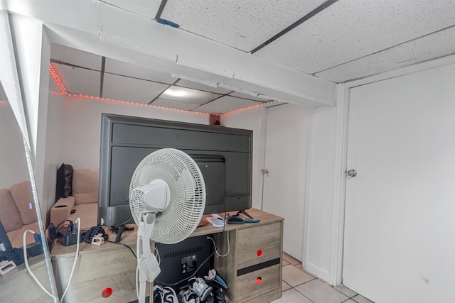 6910 Jackson St, Guttenberg, NJ 07093 - office space with light tile patterned floors and a drop ceiling