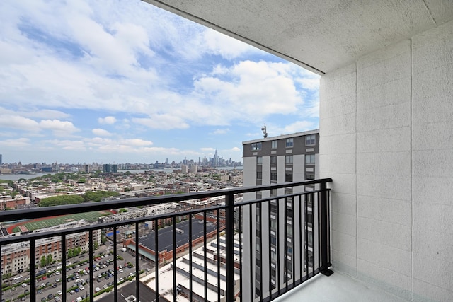 balcony featuring a city view