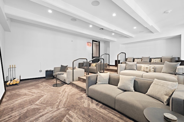 720 Clinton St Unit 6-03, Hoboken, NJ 07030 - cinema with beamed ceiling and recessed lighting