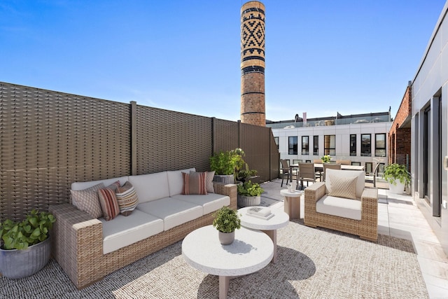 720 Clinton St Unit 6-03, Hoboken, NJ 07030 - view of patio with an outdoor hangout area and outdoor dining area