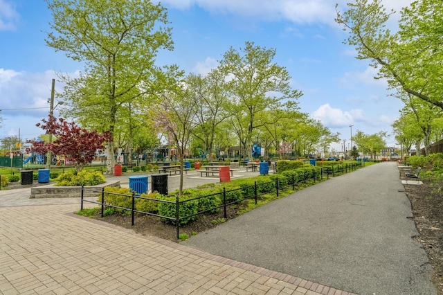 view of community with a playground