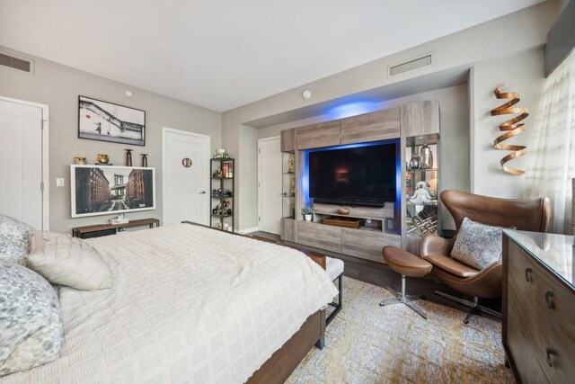 bedroom with light wood-type flooring