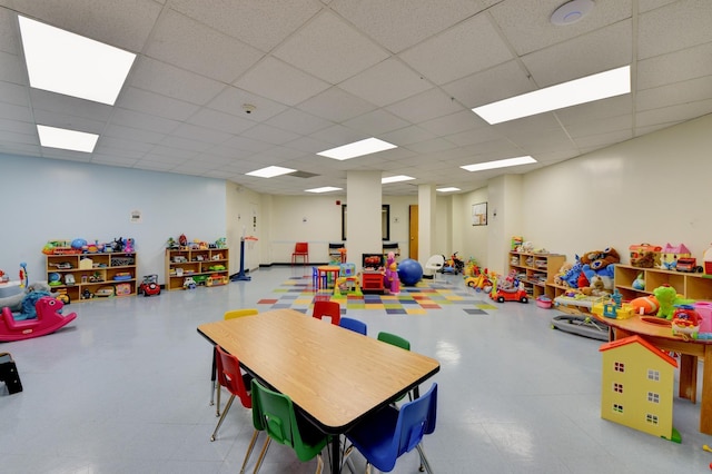 1011 Harmon Cv Unit 1011, Secaucus, NJ 07094 - recreation room featuring a drop ceiling and tile patterned floors