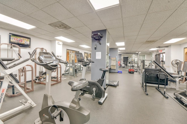 1011 Harmon Cv Unit 1011, Secaucus, NJ 07094 - workout area featuring a paneled ceiling