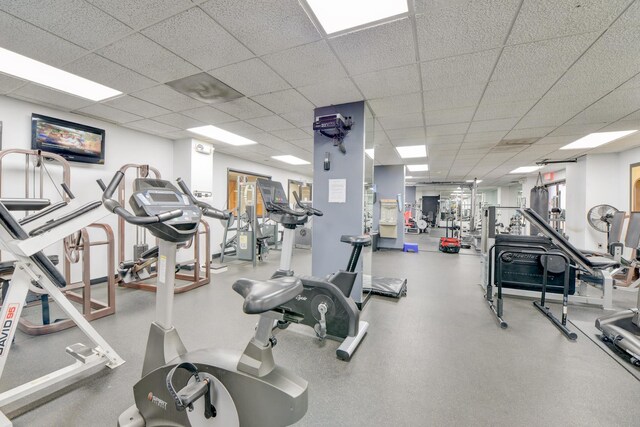 1011 Harmon Cv Unit 1011, Secaucus, NJ 07094 - gym featuring a drop ceiling