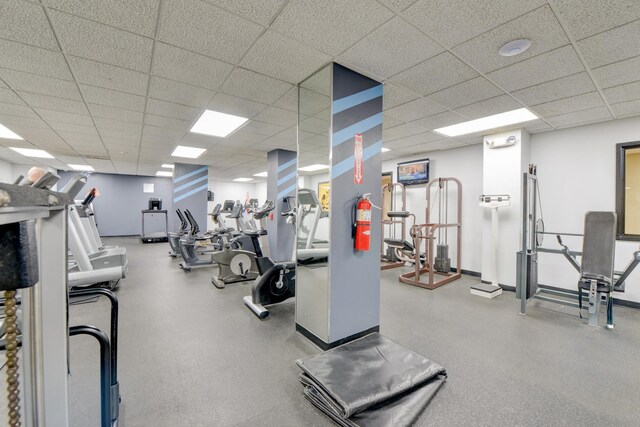 1011 Harmon Cv Unit 1011, Secaucus, NJ 07094 - exercise room with a paneled ceiling