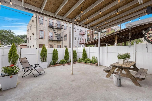 view of patio with a fenced backyard