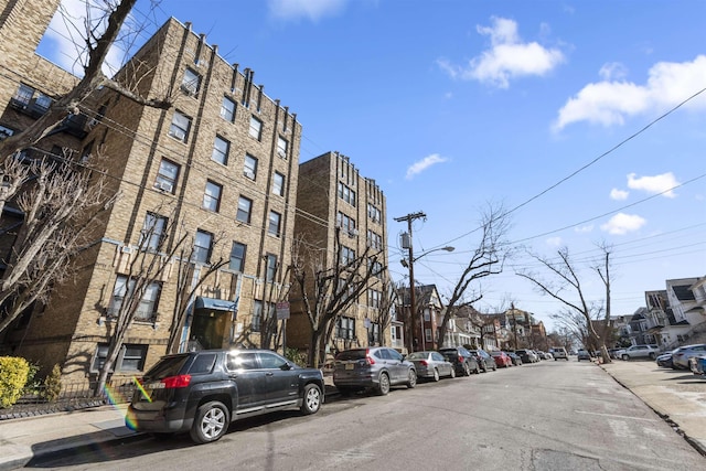 view of building exterior featuring a residential view