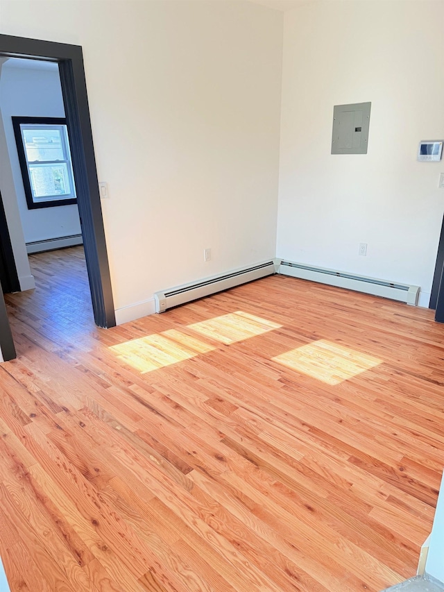 530 45th St, Union City, NJ 07087 - unfurnished room with a baseboard heating unit, light wood-type flooring, and electric panel