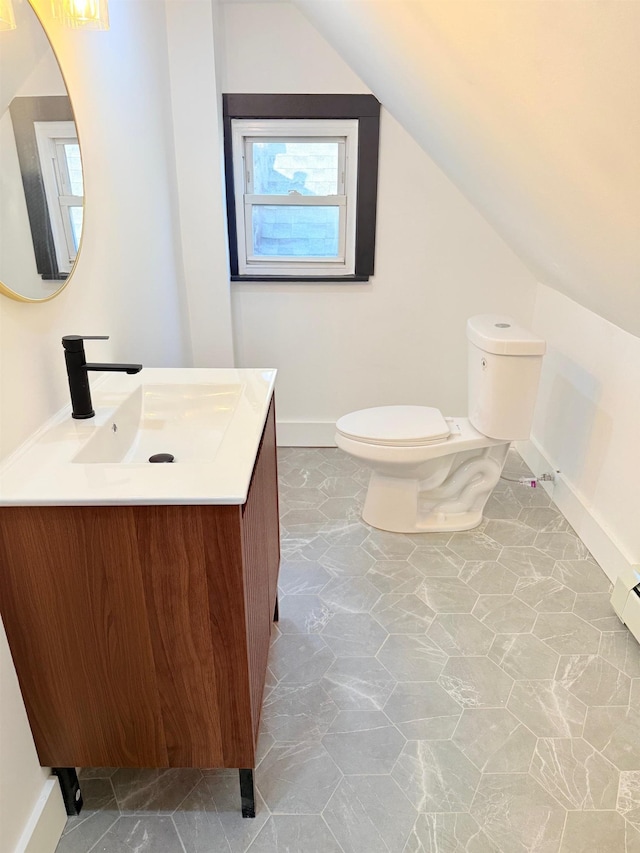 530 45th St, Union City, NJ 07087 - bathroom with vanity and lofted ceiling