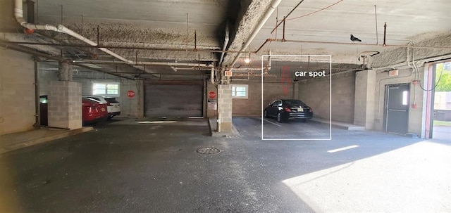 view of parking garage