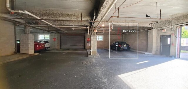 view of parking garage