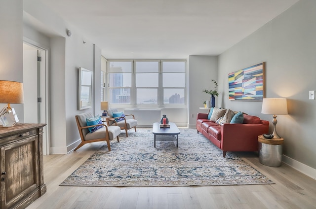88 Morgan St Unit 2206, Jersey City, NJ 07302 - living room with light wood-style floors and baseboards