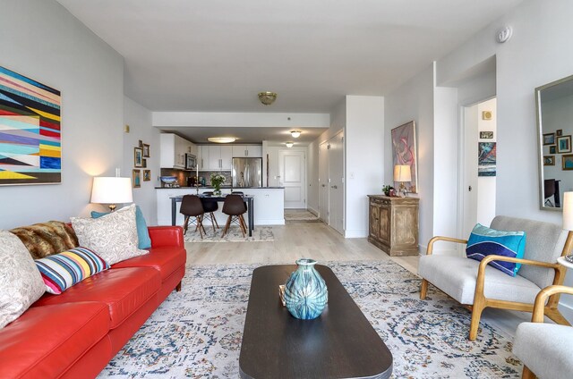 88 Morgan St Unit 2206, Jersey City, NJ 07302 - living room with light wood-style flooring