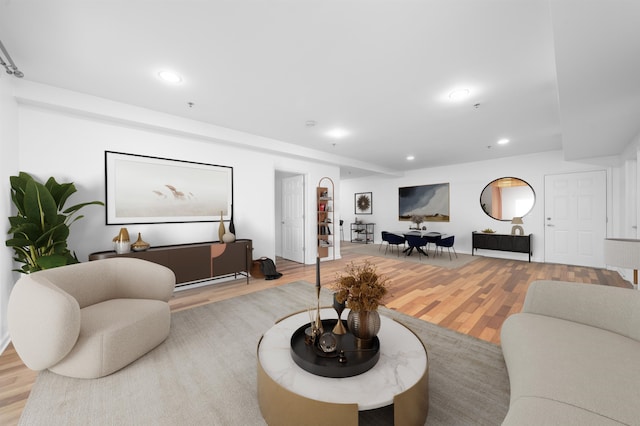 650 2nd St Unit 3C, Hoboken, NJ 07030 - living room with wood finished floors and recessed lighting