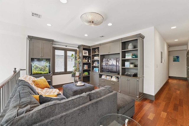 245 Ogden Ave Unit 2, Jersey City, NJ 07307 - living area with dark wood-style floors, recessed lighting, and baseboards
