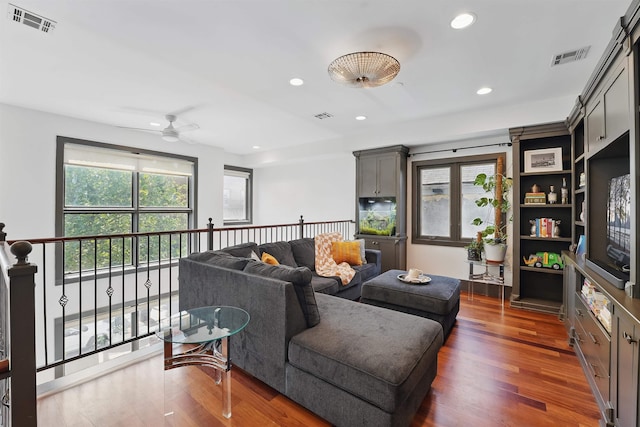 245 Ogden Ave Unit 2, Jersey City, NJ 07307 - living area with ceiling fan, recessed lighting, and wood finished floors