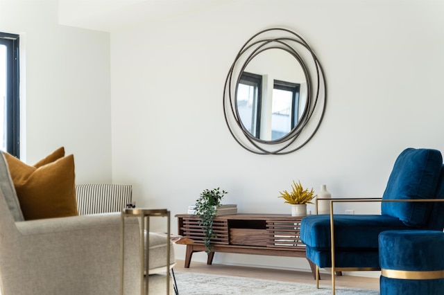 sitting room featuring hardwood / wood-style flooring