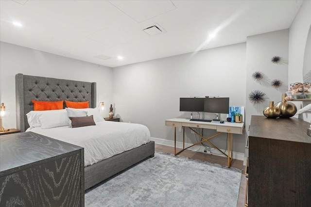 9 Avenue At Port Imperial Unit 313, West New York, NJ 07093 - bedroom featuring wood finished floors, baseboards, an office area, and recessed lighting