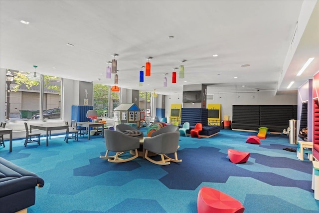 9 Avenue At Port Imperial Unit 313, West New York, NJ 07093 - playroom featuring carpet floors and recessed lighting