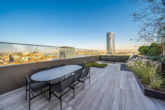 view of deck at dusk