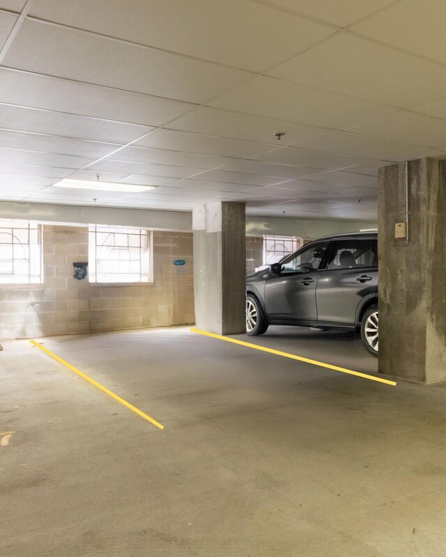 view of parking garage
