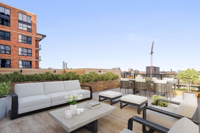 43 Provost St Unit 10O, Jersey City, NJ 07302 - view of patio / terrace with outdoor lounge area and a view of city