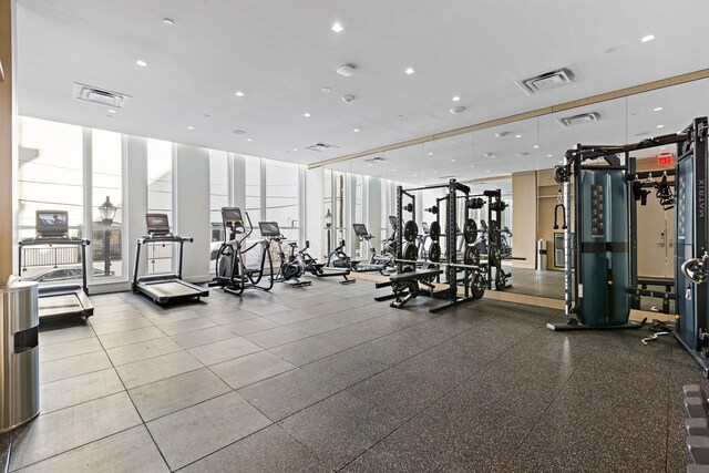 43 Provost St Unit 10O, Jersey City, NJ 07302 - workout area featuring a wall of windows