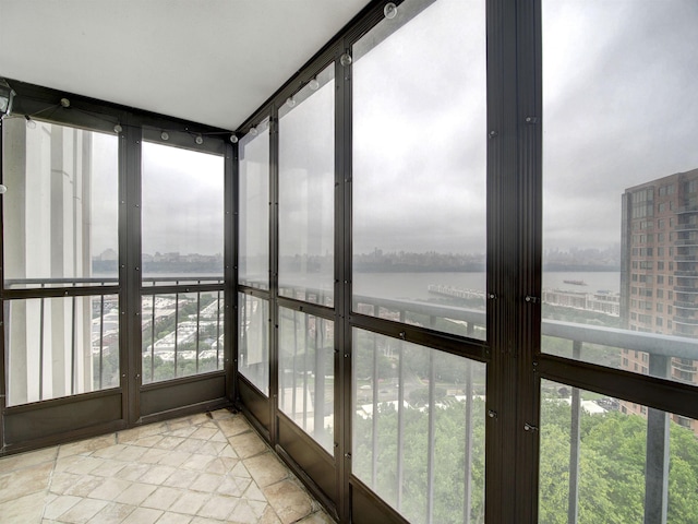 250 Gorge Rd Unit 16D, Cliffside Park, NJ 07010 - unfurnished sunroom featuring a water view