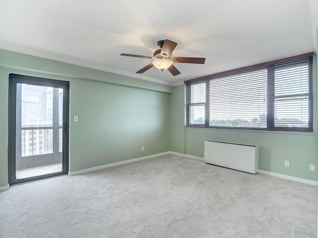 250 Gorge Rd Unit 16D, Cliffside Park, NJ 07010 - unfurnished room with a ceiling fan, carpet floors, and ornamental molding