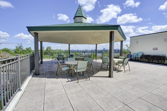 250 Gorge Rd Unit 16D, Cliffside Park, NJ 07010 - view of patio / terrace featuring a gazebo and outdoor dining area