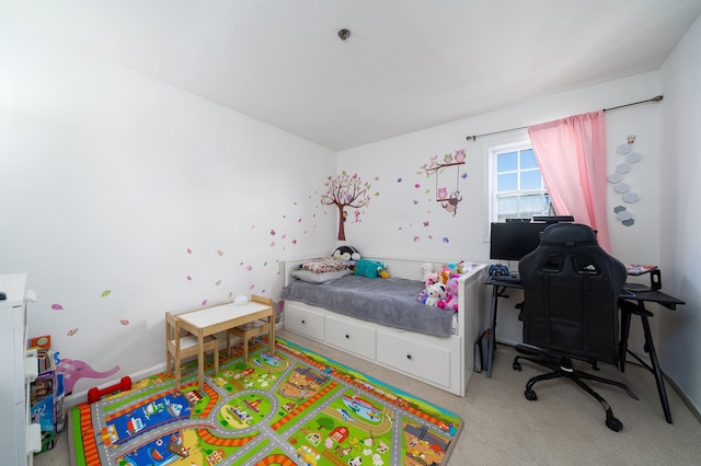 bedroom featuring carpet