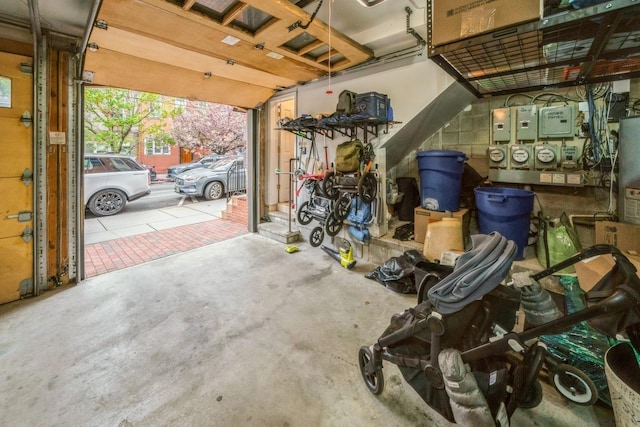 garage featuring electric panel
